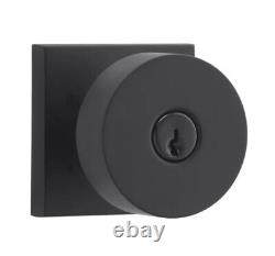 Baldwin Reserve ENCONCSR190 Ensemble de bouton de porte à clé contemporain, fini satin noir