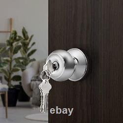 Cylindres de porte d'entrée assortis à l'intérieur et à l'extérieur, lot de 6, finition chrome poli