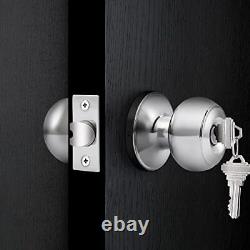 Cylindres de porte d'entrée assortis à l'intérieur et à l'extérieur, lot de 6, finition chrome poli