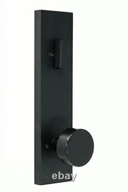 Ensemble de poignée simple cylindre Weslock Xanthis avec bouton de porte Mesa, noir mat, à clé.