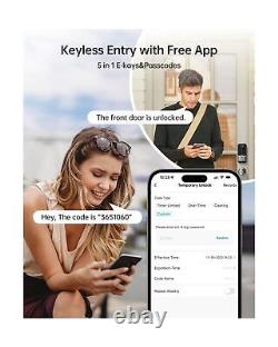 Ensemble de serrure de porte intelligente WiFi sans clé avec clé numérique et bouton de verrouillage de la porte d'entrée