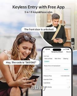 Ensemble de serrure de porte intelligente WiFi sans clé pour entrée principale avec bouton de verrouillage numérique