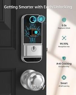 Ensemble de serrure de porte intelligente WiFi sans clé pour entrée principale avec bouton de verrouillage numérique