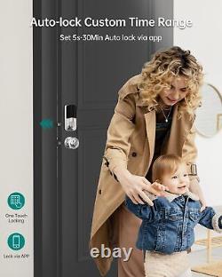Ensemble de serrure de porte intelligente WiFi sans clé pour entrée principale avec bouton de verrouillage numérique