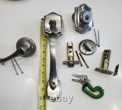 Ensemble de verrouillage de poignée et verrou de porte d'entrée extérieure Kwikset en nickel satiné pour main droite