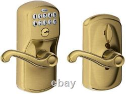Levier De Porte Électronique Keypad Keyless Antique Brass Flex Lock Home Code Security