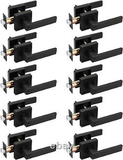 Pack de 10 serrures d'entrée noires avec poignée combinée, serrure d'entrée à clé, serrure extérieure