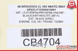 Poignée de porte côté droit Mercedes W216 CL550 CL600 CL63 AMG 07-14 avec système Keyless Go d'origine.