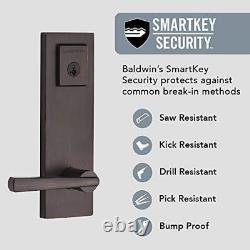Poignée de porte d'entrée avec sécurité SmartKey en bronze vénitien