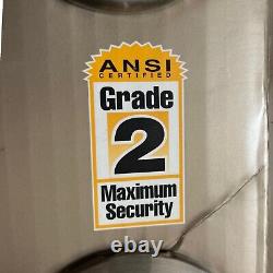 Poignée extérieure de porte d'entrée de sécurité maximale certifiée ANSI Grade 2 en chrome NEUVE.