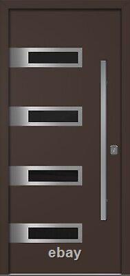 Porte d'entrée en acier moderne isolée Inox S4 Brown de Nova