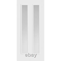 Porte en fibre de verre lisse verticale à deux lumières LuxDoors Belleville Design 36 x 80