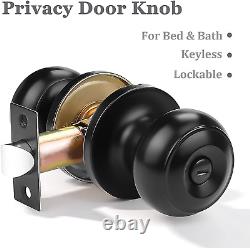 Probrico (lot de 10) Bouton de porte à verrouillage de confidentialité rond (verrou à tourner avec le pouce à l'intérieur), avec clé.