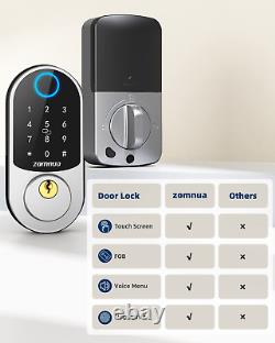 Serrure de porte sans clé, serrures de verrouillage de porte d'entrée intelligente à empreinte digitale avec clavier