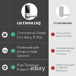 ULTRALOQ Latch 5 Serrure de porte sans clé 5 en 1 avec WiFi et identification par empreinte digitale